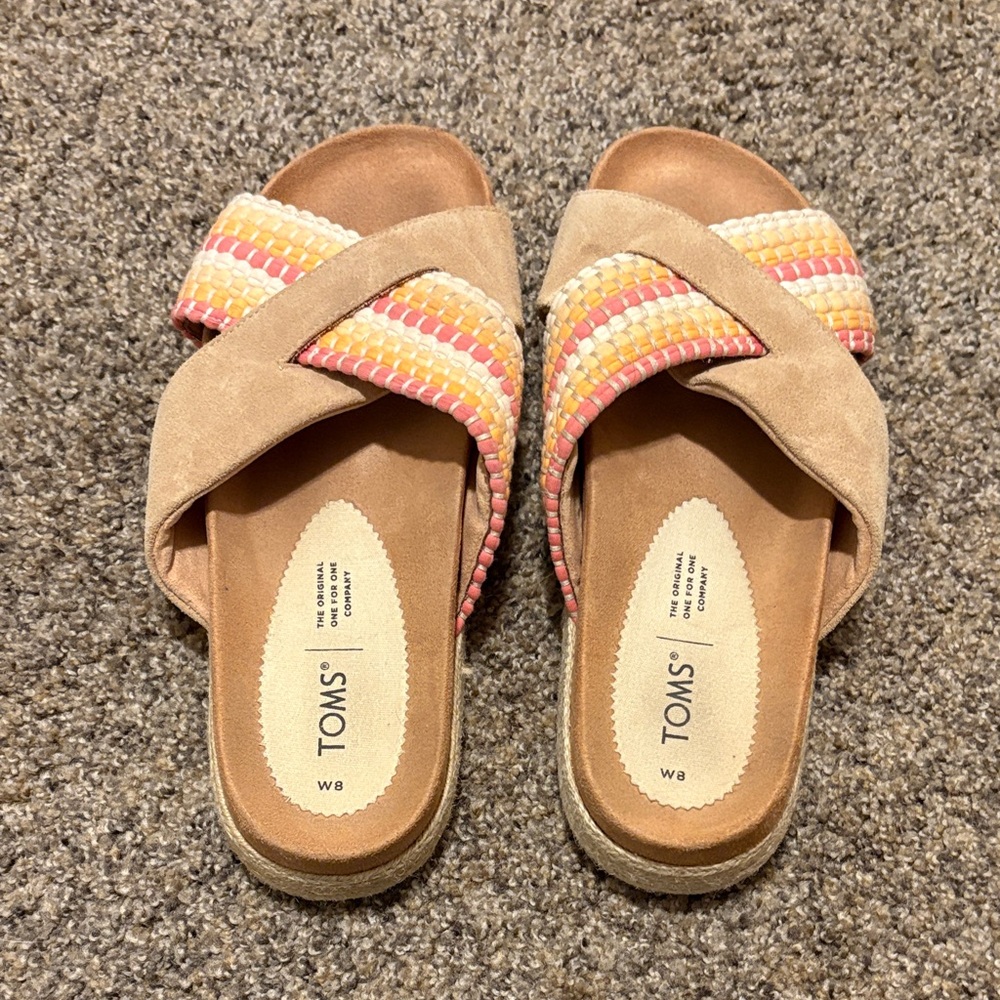 TOMS Women's Colorful Woven Slide Sandals